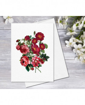 Red Floral Fine Art Note Cards with Envelopes Floral Blank Watercolour Card Flower Greeting Cards Anniversary Mother's day Greeting Cards