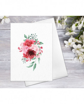 Sweet Peony Blossoms Cards w/ Envelopes Floral Blank Watercolour Card Peony Flower Greeting Cards Anniversary Mother's day Greeting Cards