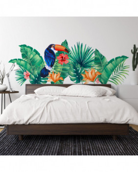 Vinyl Wall Decal - Tropical Leaf Green Leaves Floral Flower Wall Decals Sticker Living Room Nursery Bedroom Wall Décor Vinyl Wall Decor Sticker Wall Decoration