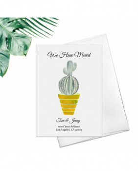 Moving Announcement Card We're Moving We've moved New Home Announcement Card New Address Card Happy New Home New House Card Succulent Cards