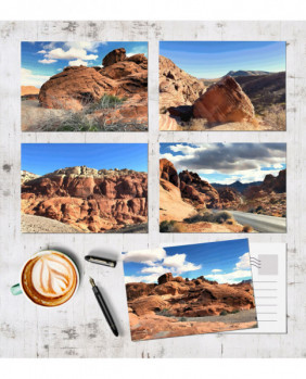 Red Rock Landscapes Postcards Postcard Set Paintings Cards Desert Art Southwest Gift, Colorful Artwork Las Vegas NV Travel Posters Prints