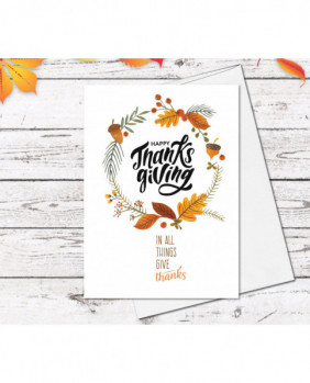 Supperb Thanksgiving Cards Set of 6 - In all Things Give Thanks Thanksgiving Card Thanksgiving Gift Handmade Greeting Card (Set of 6)