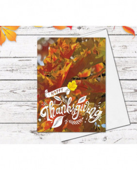 Supperb Thanksgiving Cards Set of 4 - Happy Thanksgiving Card Autumn leaves Thanksgiving Gift Handmade Greeting Card (Set of 4)