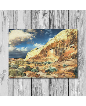 Custom Oil Painting on Canvas -  Modern Red Rock mountain Landscape Desert Painting Custom Painting Exotic Home Decor Wall Art